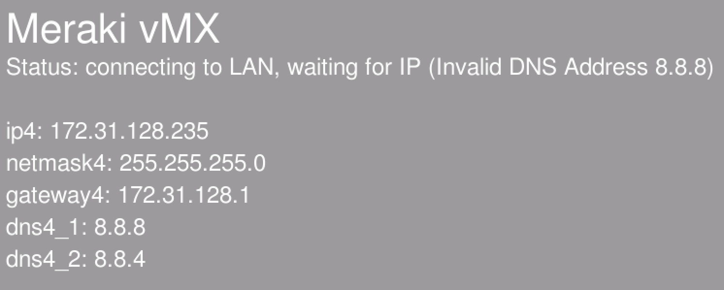 Status: connecting to LAN, waiting for IP (Invalid DNS Address 8.8.8)