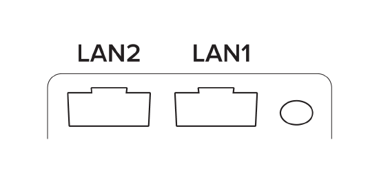 Diagram of ports set to default mode. Ports are labeled LAN2 and LAN1