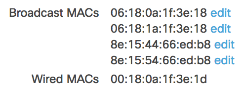 The screenshot shows multiple broadcast MACs for the rogue SSID.