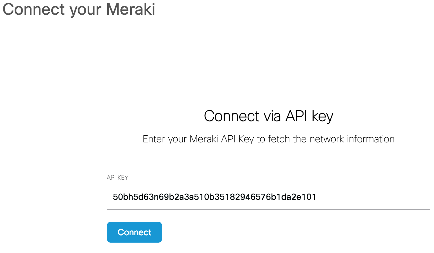 Back in Spaces Dashboard enter your Meraki API key in the API Key textbox.