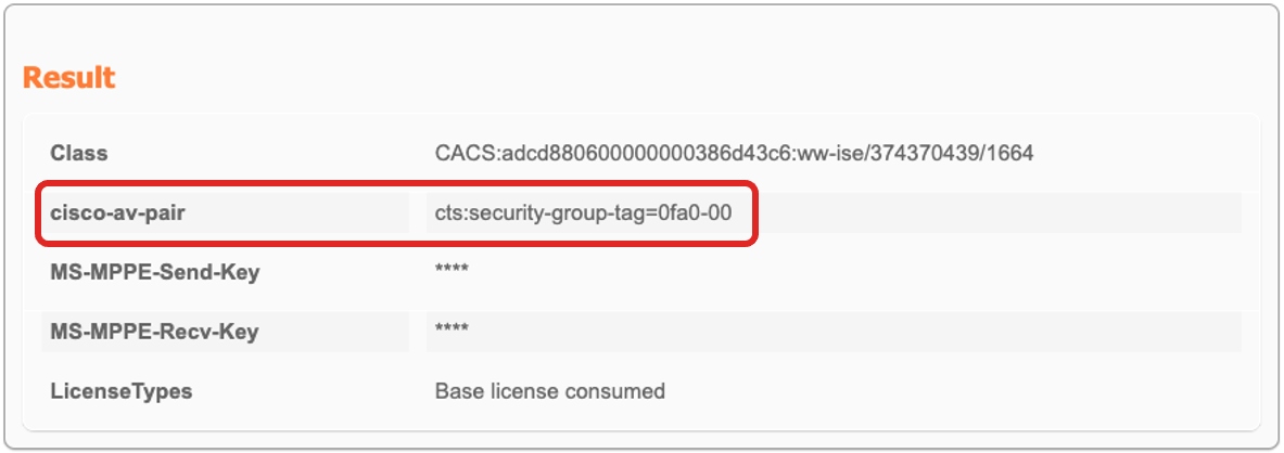 RADIUS-based assignment of an Adaptive Policy Group