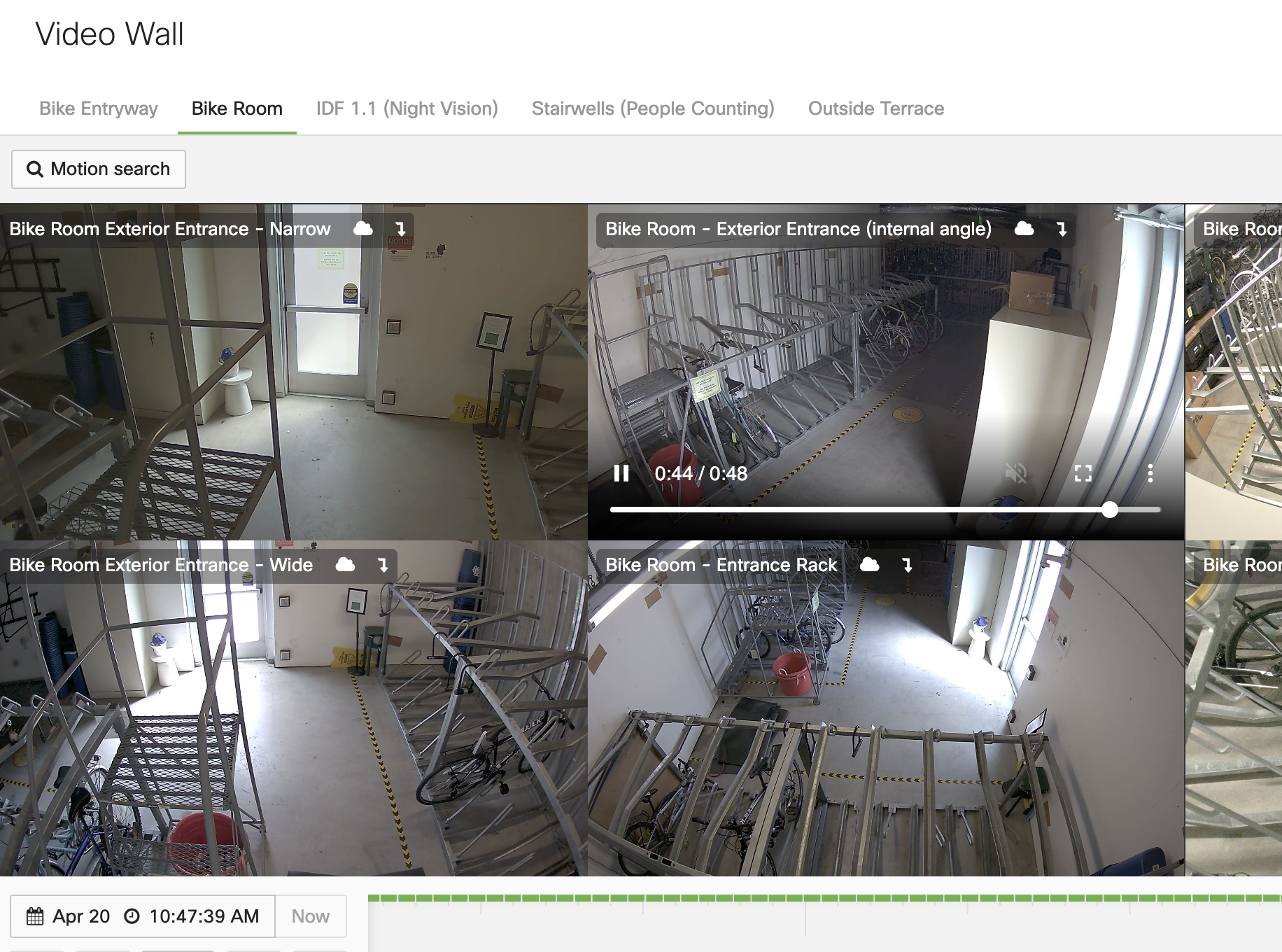 The image is displayed to show the audio option for a video wall tile, indicating that the audio option is grayed out when audio recording is disabled.