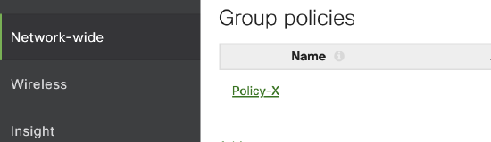 Does the group policy exist?