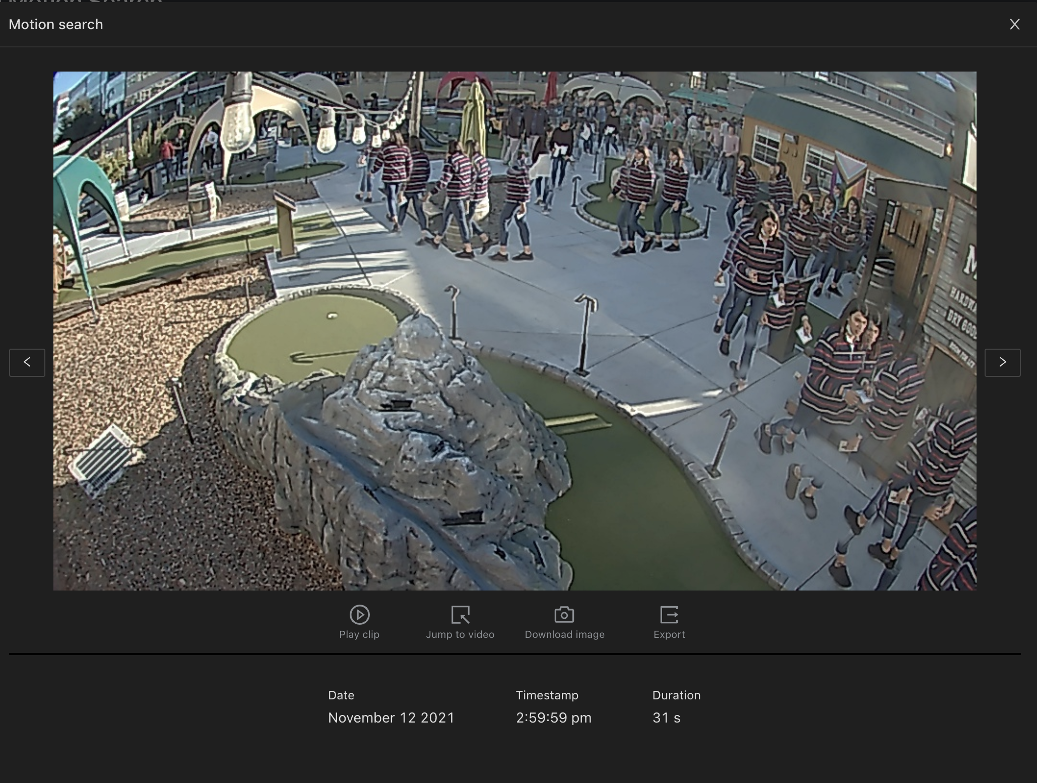 This image is displayed to demonstrate how to directly export an entire event from the Meraki Dashboard.