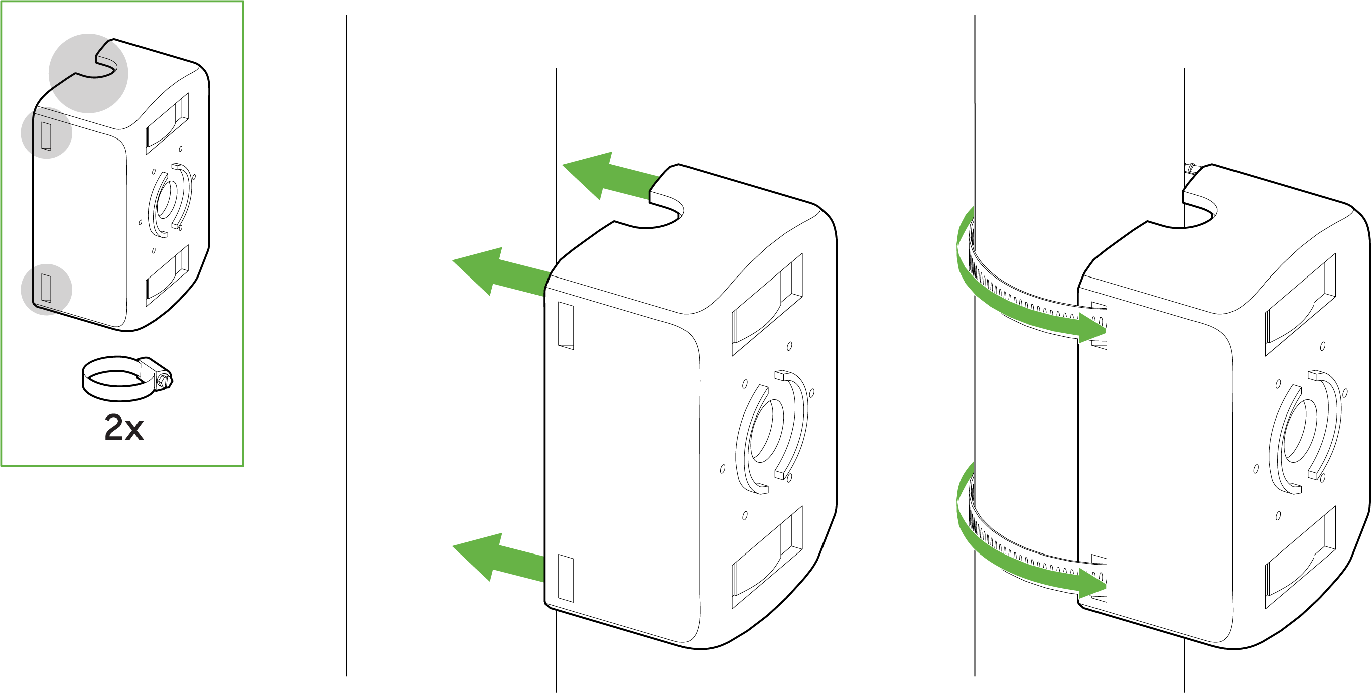 This image highlights the importance of using safety cable wires to secure the MV52 camera during installation, considering its weight and mounting requirements.