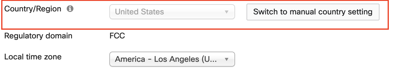 Country configuration switch to Manual country setting.