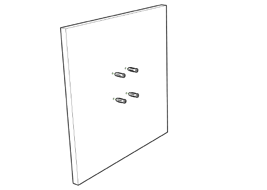 Locate the pilot holes and then insert a fastener