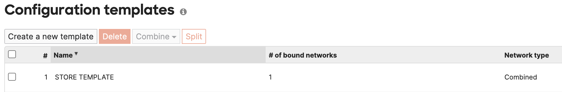 result after combining new split non appliance template with old appliance only template