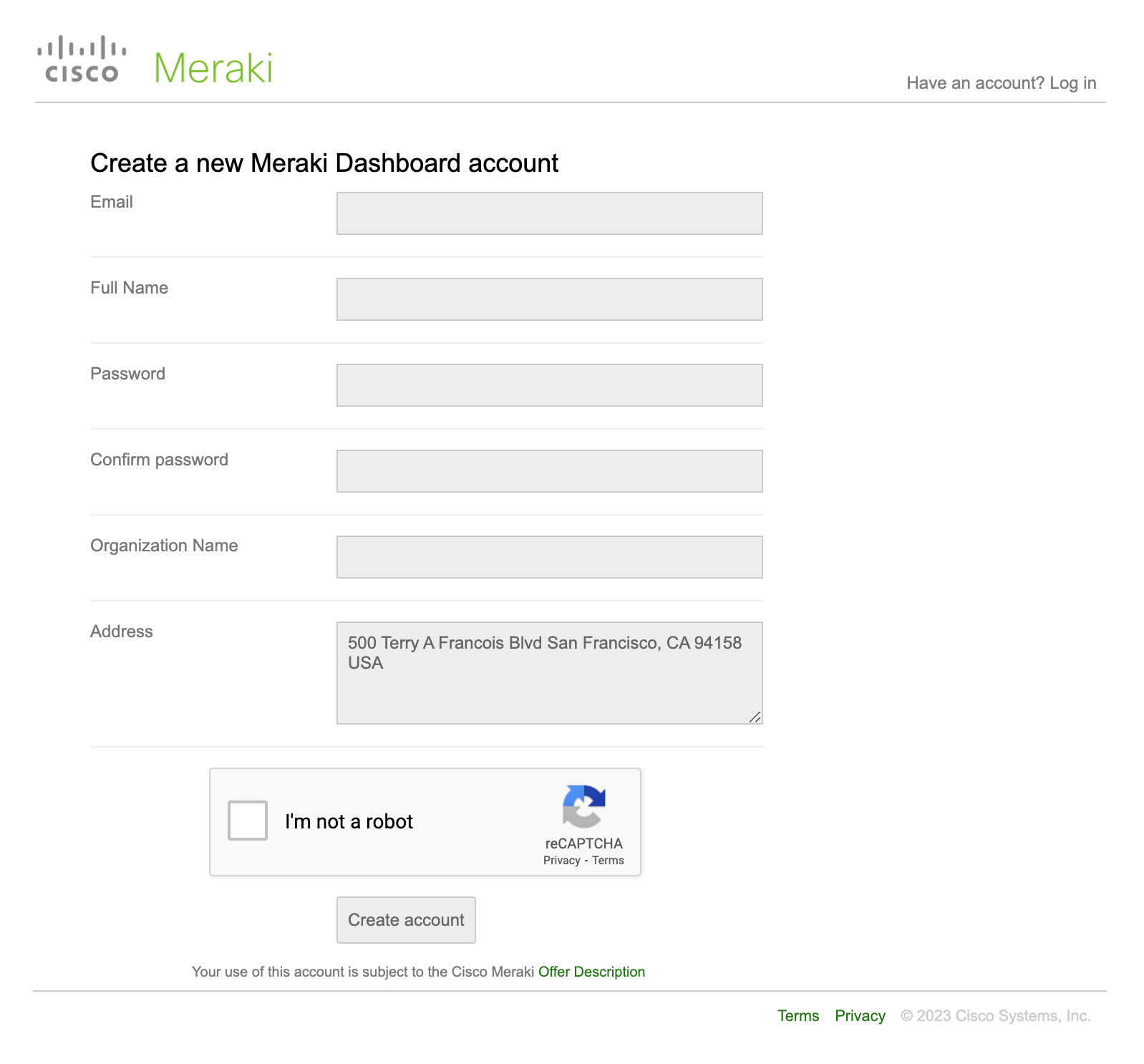6. Create Meraki Dashboard - Fill form.png