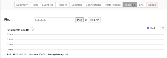 Using ping tool on an access point to check the RADIUS server reachability