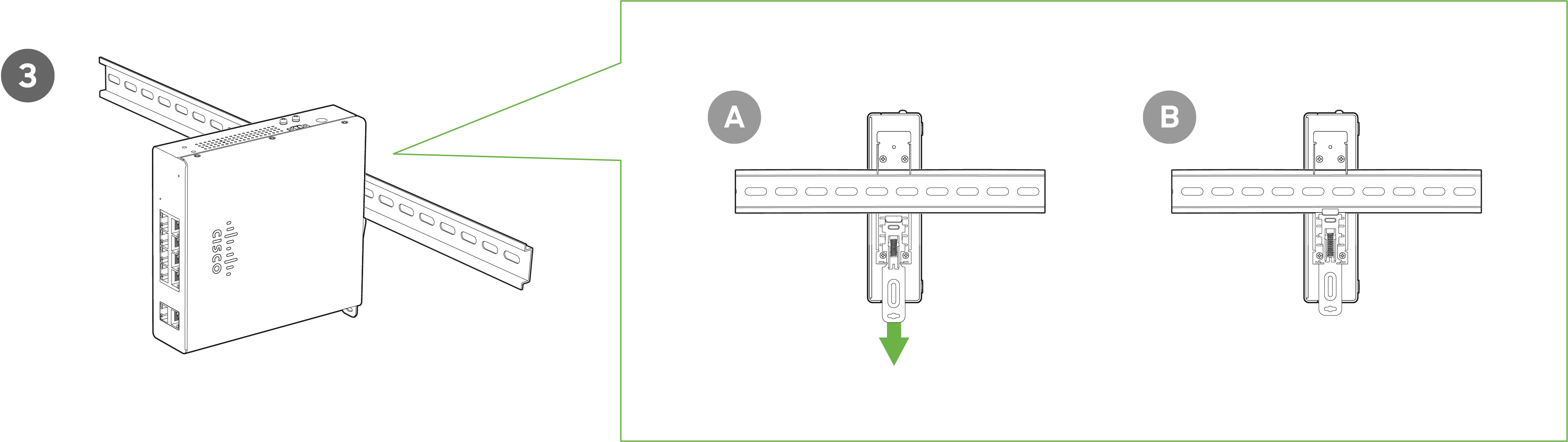 Mounting MS130R (rail mount) - step 3