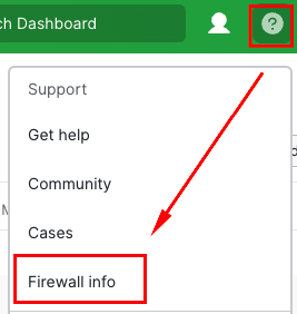 Firewall info option under Help