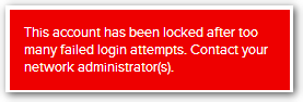 Account locked error after too many failed login attempts
