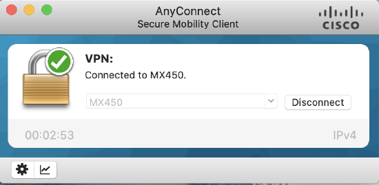 AnyConnect secure mobility client successful connection to hostname.