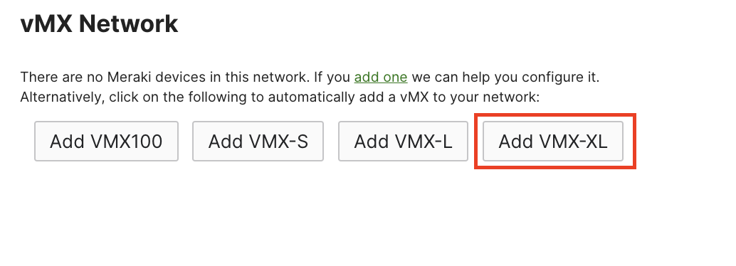 Assign vMX network type