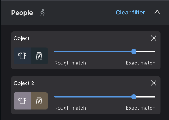 Adjust the filter slider to constraint or relax color matching.