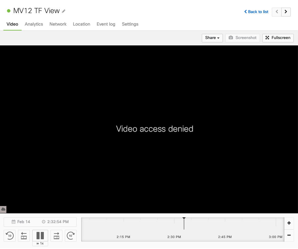 Access to video denied