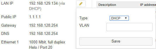 VLAN configuration