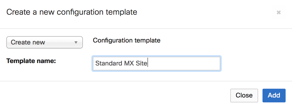 Create a network configuration template.