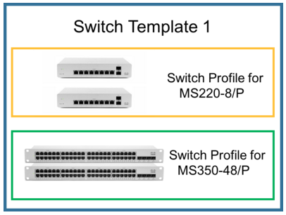 Network template with switch profiles created.