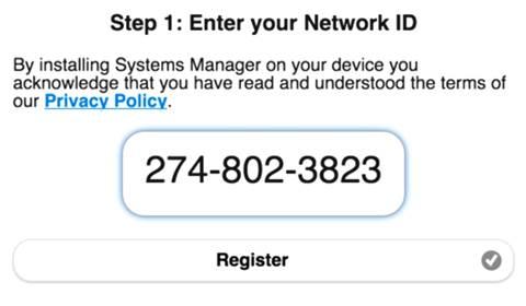 Enter network ID and hit register.