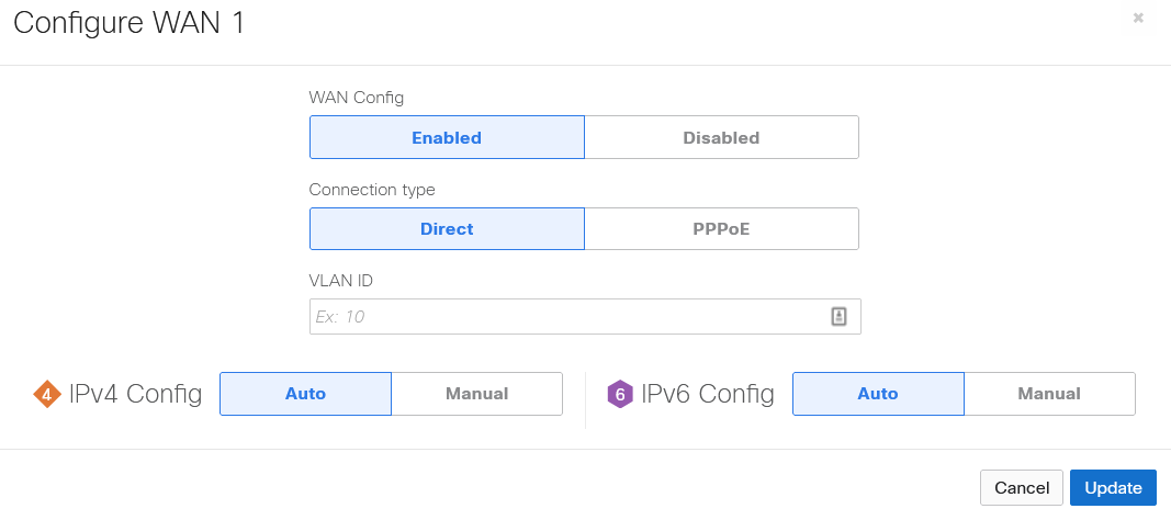 Configure WAN1. There is no option to disable IPv6 on MX WAN ports.
