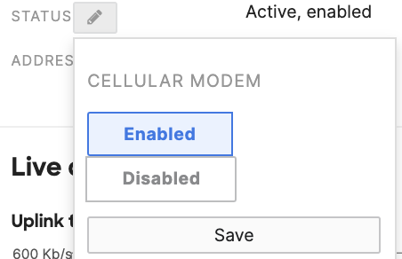 Cellular configuration option set to enabled.