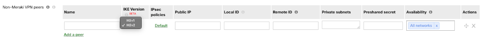 The Zscaler preset is available in IKEv2. You can manually override the Zscaler preset by overriding the IPSec policy.