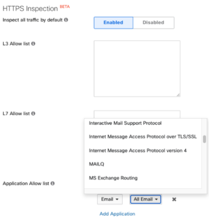 HTTPS inspection option / section.