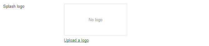 Splash Page configuration: Customized logo.