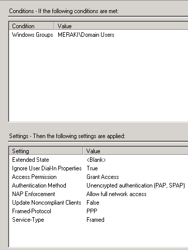 Windows 2008 server: NPS RADIUS policy.