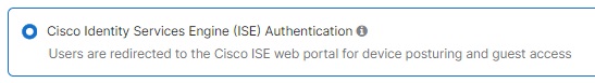 Selecting Cisco ISE Authentication in Splash Page section