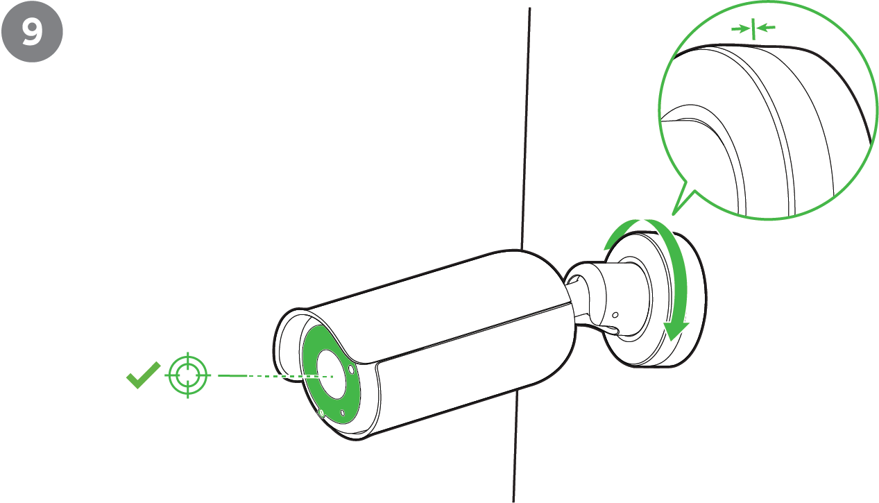 This image shows how to tighten the top of the camera base clockwise after confirming the position.