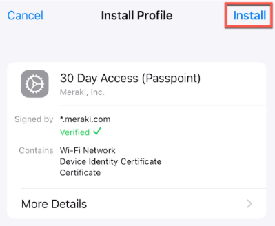 To complete the process, navigate to the upper right corner of the screen and select the 'Install' option.