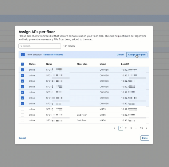 Assign APs per floor