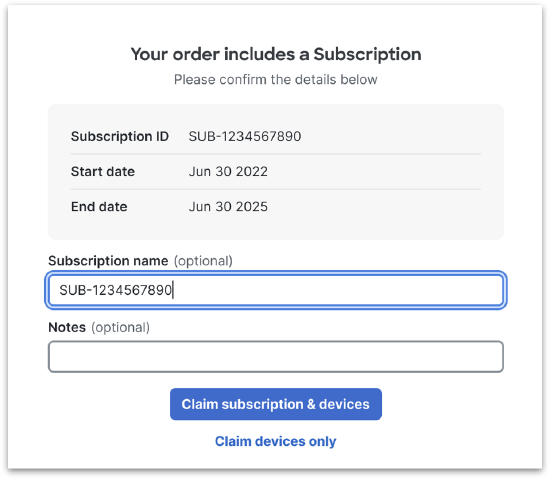 This image displays your Order Subscription.