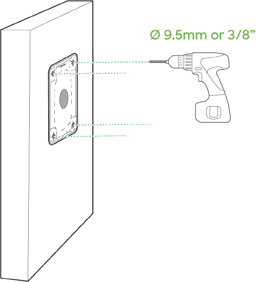 This image shows how to position the wall mount alignment sticker during installation.