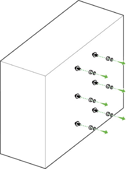This image demonstrates how to drill pilot holes and secure anchors, washers, and nuts on the parapet during installation.
