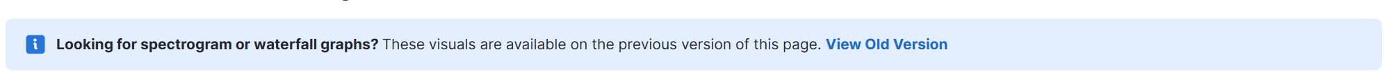 Info box with link to old version of page