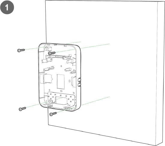 This image displays to secure the Spacer (CW-ACC-SPACER1-00) to the wall using screws for wall mounting.