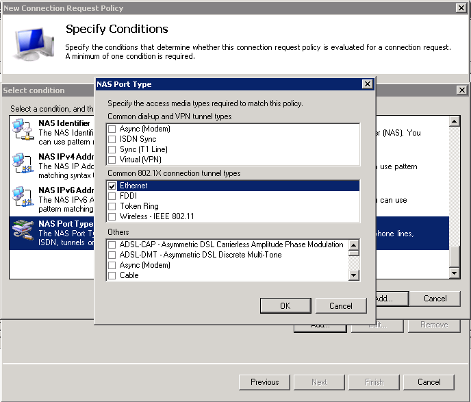 This is an image showing NAS Port Type Parameters.