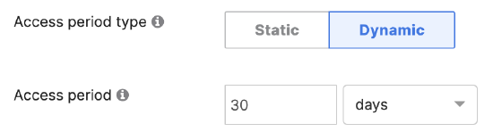 A 30-day dynamic access period allows the user to install a TA profile and use it for 30-days and then requires a new download