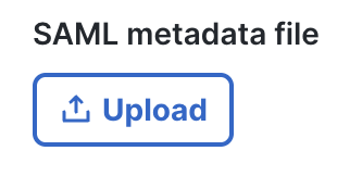 SAML metadata file upload icon in the Cisco Secure Client Settings page.