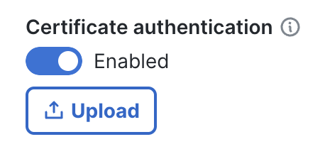 Certificate authentication toggle set to "Enabled" in the Cisco Secure Client Settings page. 