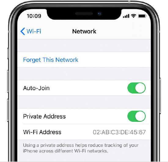 iOS MAC Randomization option Private Address