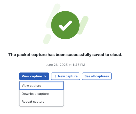 Screenshot of capture successfully complete.
