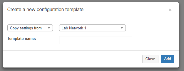create template based on existing network