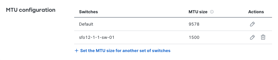 sfo12-1-1-sw-01スイッチでカスタムMTU値1500が設定されている