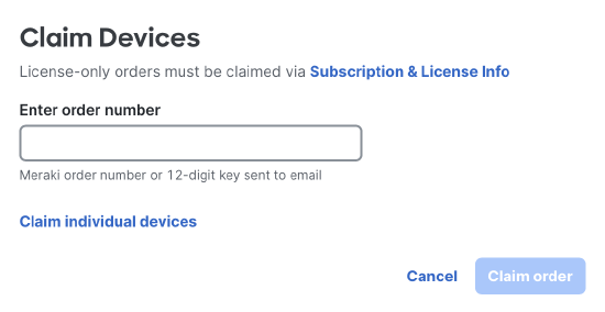 This image is displayed to select the Claim Individual Devices.