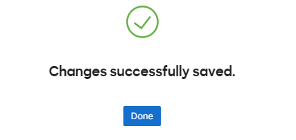 Changes successfully saved.